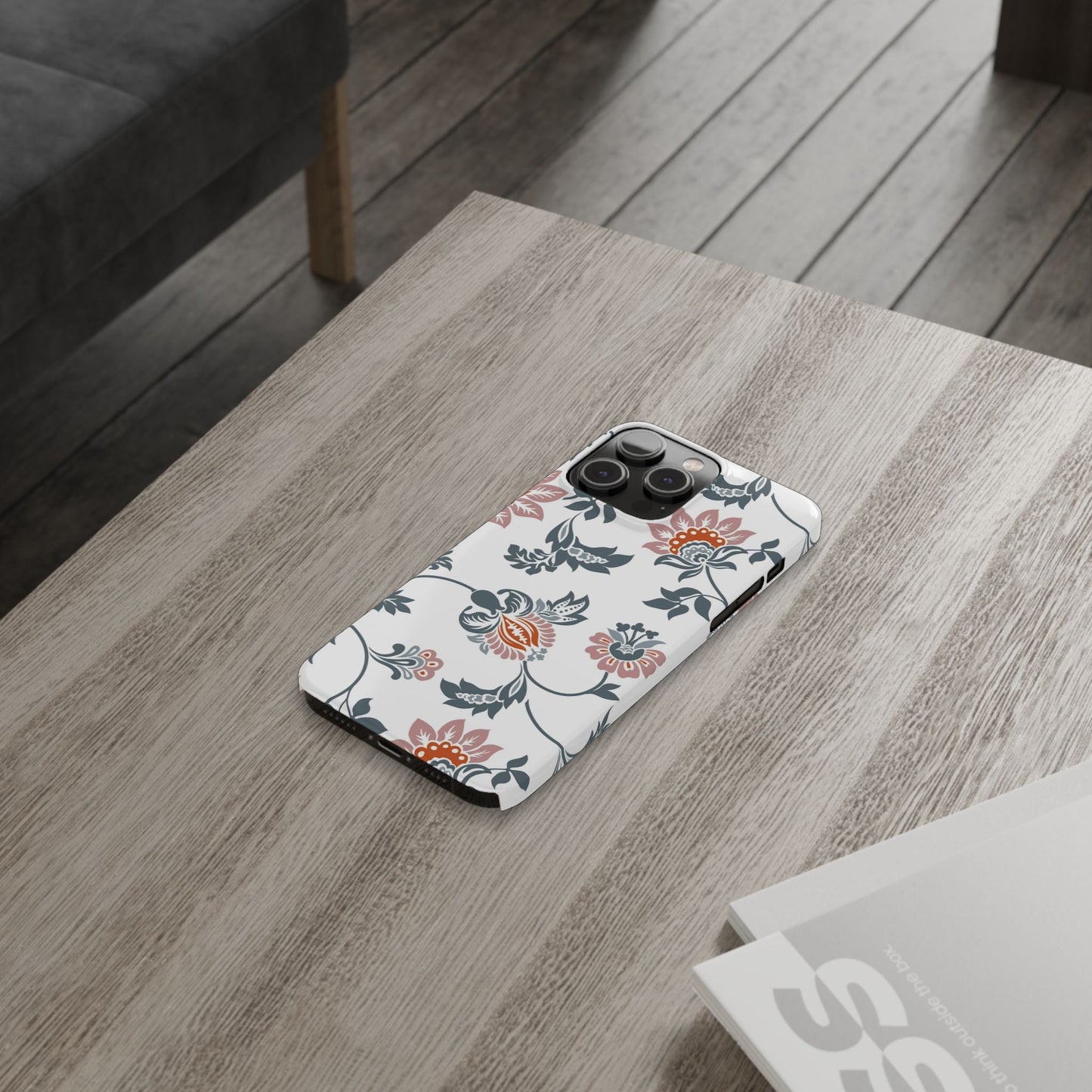 Pink and Green Flower Pattern, Floral Slim Phone Cases, Case-Mate IPHONE16 and all sizes