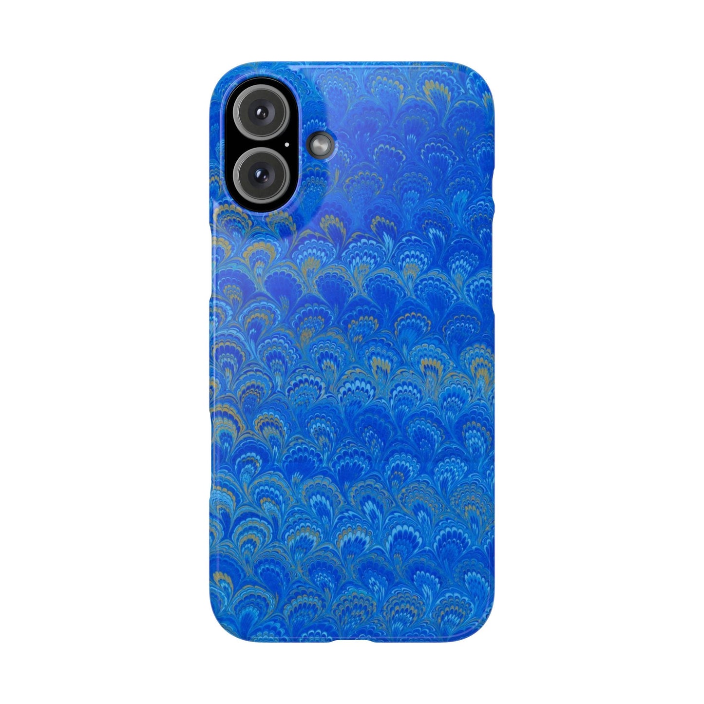 Blue Marbled Design, Italy Feather Phone Case, Multi-Color, Slim Phone Cases, Case-Mate IPHONE16 and all sizes